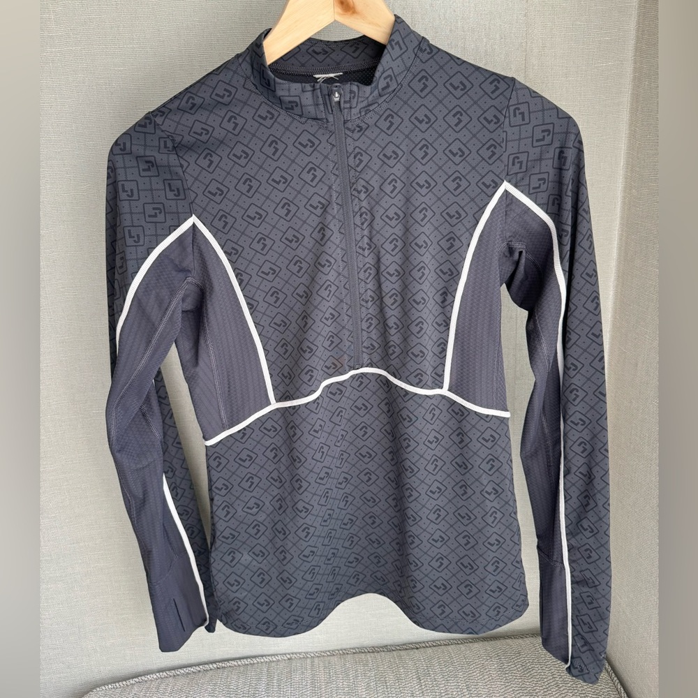 LORNA JANE Long Sleeved Running & Active Half-Zip Top Reflective Stitch Gray XS